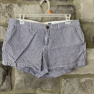Blue and white striped shorts